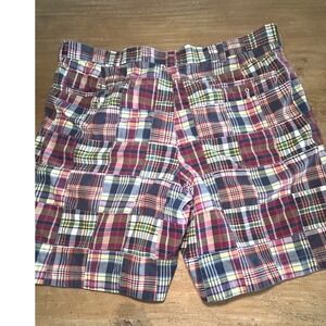 Brooks Brothers Mens Patchwork Madras Plaid Shorts Multicolor 38 Preppy Cotton